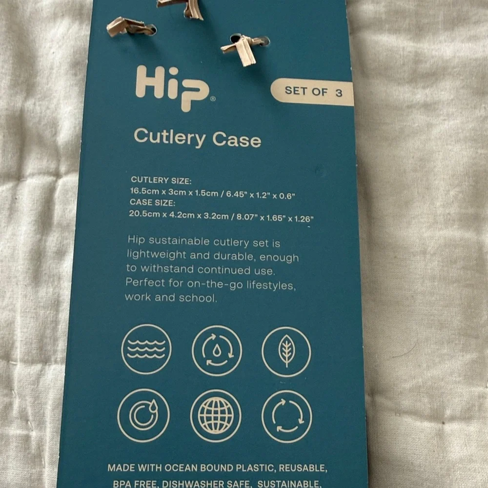 Hip Cutlery Set in‎ TealNWT. Retail 20